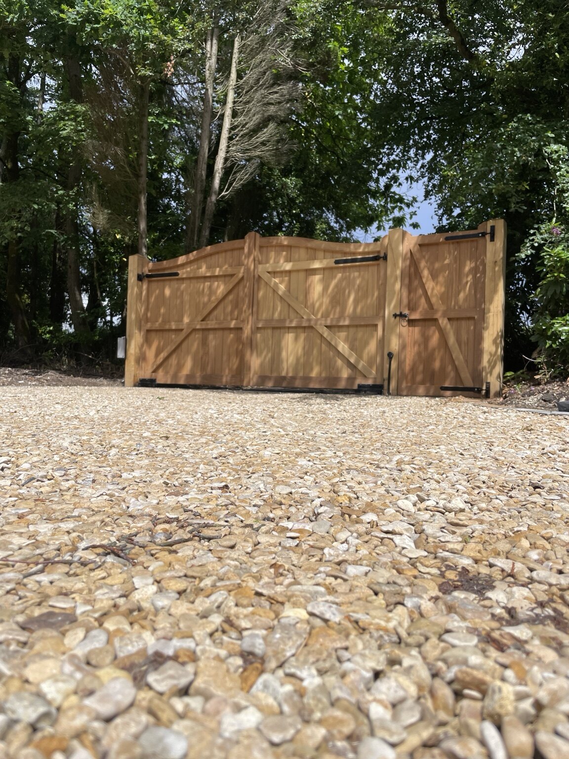 Hardwood driveway gates installed in Hermitage, Berkshire